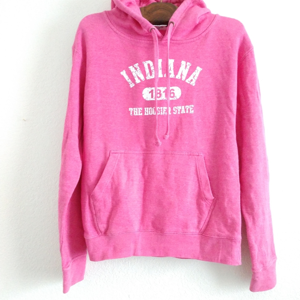 Indiana Hoosiers Hoodie Sweatshirt Pink Size Small Chest 36"